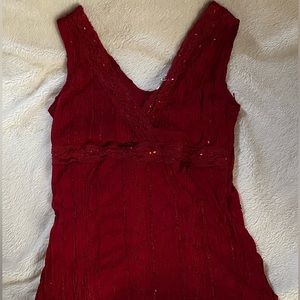y2k red blouse cami top
